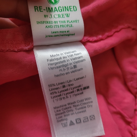 J. Crew Seaside Short In Linen Blend Bright Pink S Coastal Summer - Picture 10 of 11